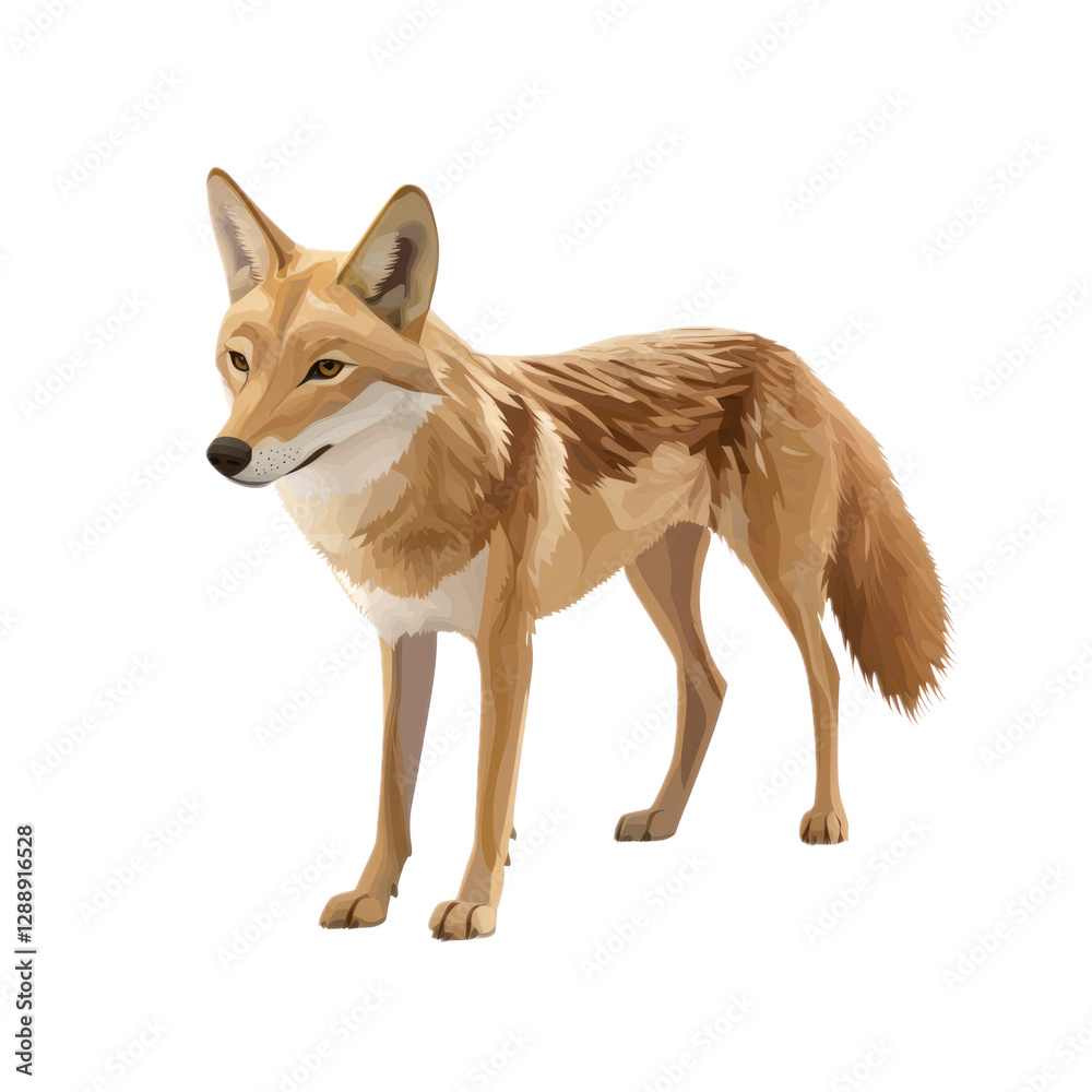 Fototapeta premium 3D vector icon of Coyote isolated on transparency background