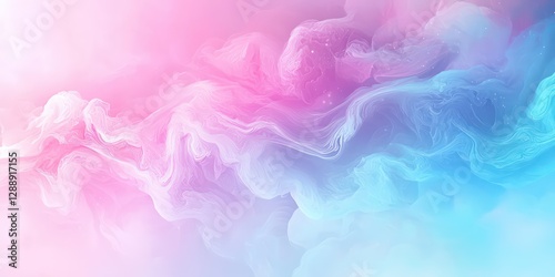 Floating magical unicorn aura with swirling pink and blue pastel gradients.