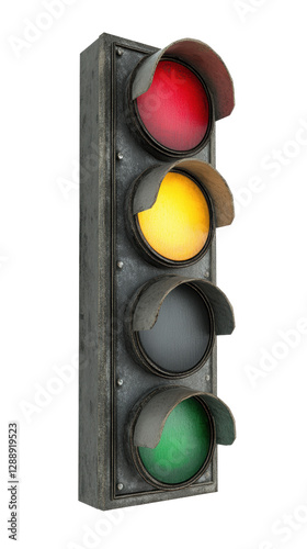 Isolated Rustic Traffic Light