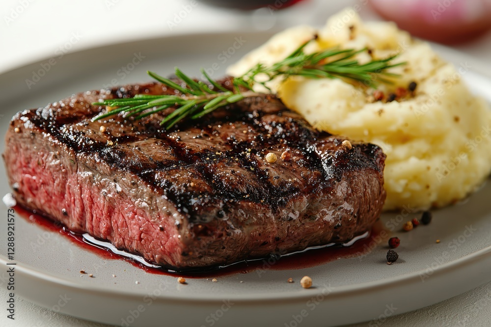 Grilled wagyu beef steak gourmet restaurant culinary delight elegant dining close-up view high fidelity presentation Grilled wagyu beef steak gourmet restaurant culinary delight elegant dining close-up view high fidelity presentation