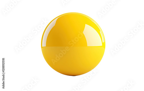 Floated round yellow ball on transparent or white background,png