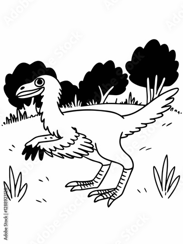 Velociraptor Coloring Page for Children - Fun Dinosaur Activity
