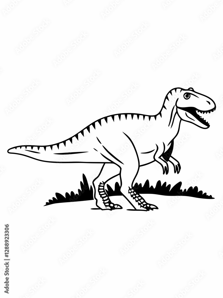 Obraz premium Allosaurus Dinosaur Coloring Book Vector for Kids – Fun and Educational Illustration