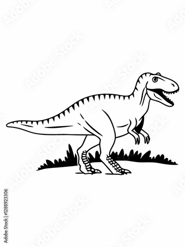 Allosaurus Dinosaur Coloring Book Vector for Kids – Fun and Educational Illustration