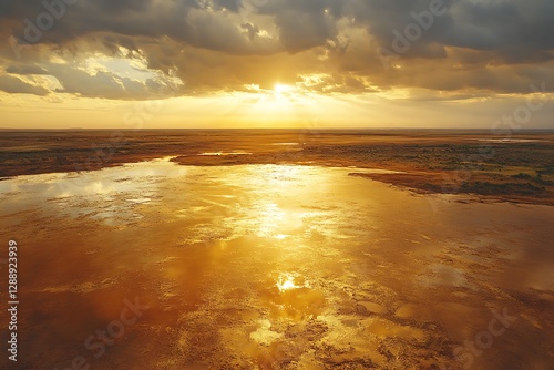 Golden Sunset over Marshland