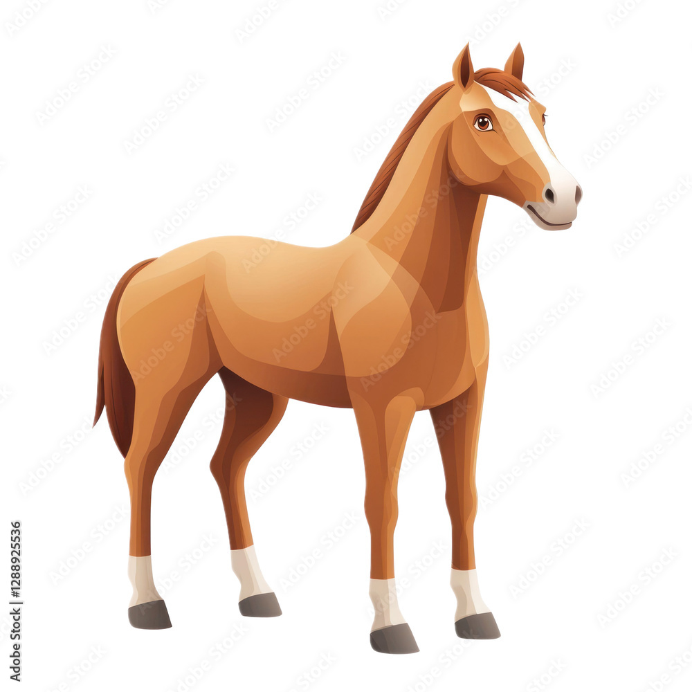 Obraz premium 3D vector icon of Horse isolated on transparency background