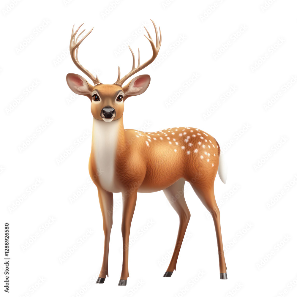 Fototapeta premium 3D vector icon of Deer isolated on transparency background