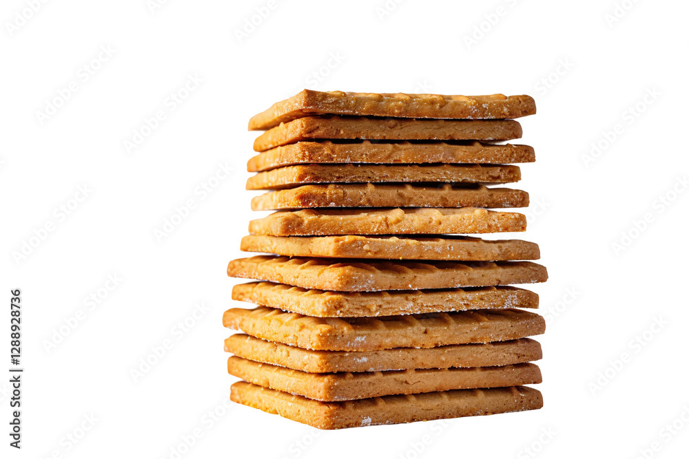 Isolated Stack of Square Cookies Isolated Stack of Square Cookies