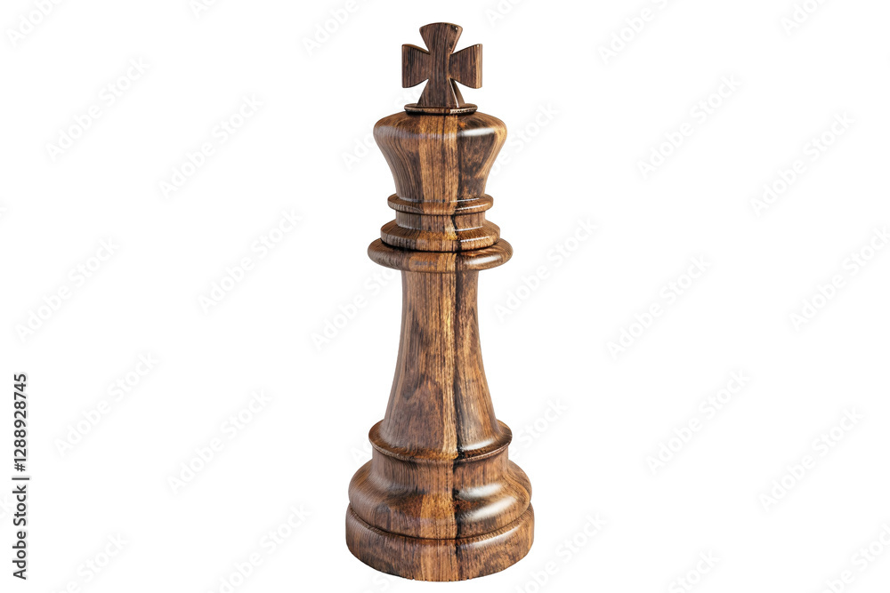 Isolated Wooden Chess King Isolated Wooden Chess King
