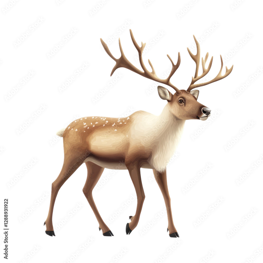 Obraz premium 3D vector icon of Reindeer (Caribou) isolated on transparency background