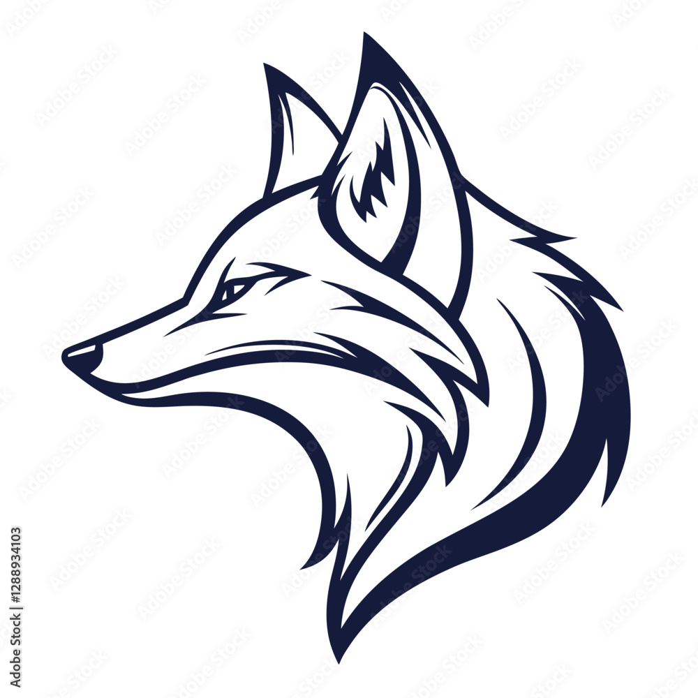 Obraz premium fox head logo vector template business logo concept silhouette
