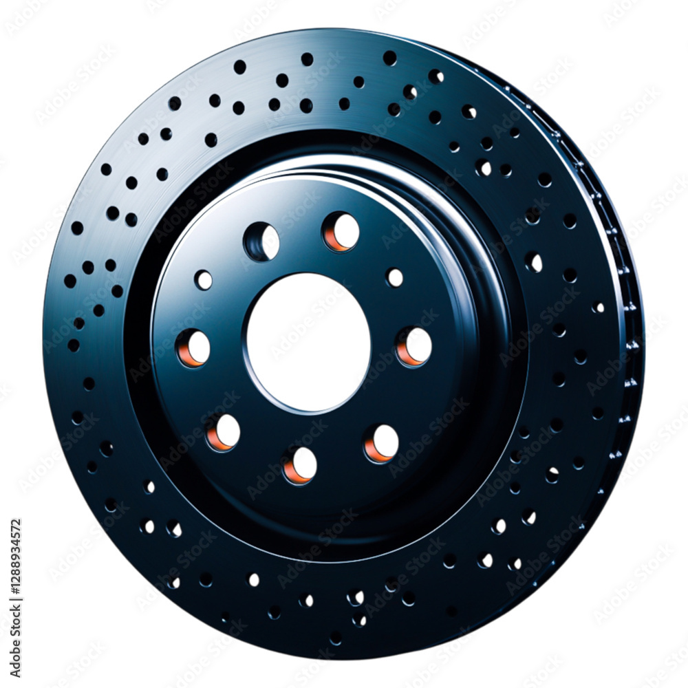 closeup of a High-Performance Brake Disc with Ventilation Holes closeup of a High-Performance Brake Disc with Ventilation Holes