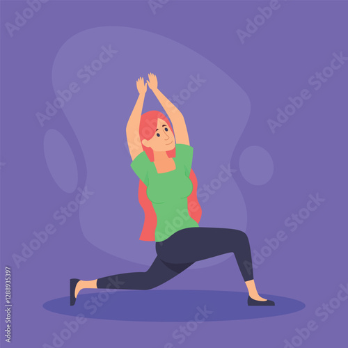 Obraz na płótnie Woman engaged in yoga pose, stretching gracefully with arms raised above her head. Yoga practice concept w salonie