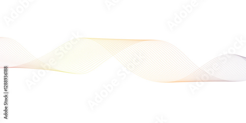  Colorful gradient abstract wave lines poster, vector illustration isolated on white.