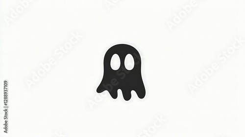 A ghost emoji on a pale gray background, minimal flat design, isolated