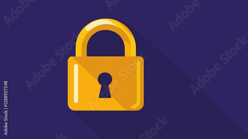 A lock emoji on a deep purple background, minimal flat design, isolated