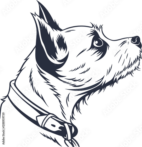 Silhouette of a dog in vector design, ideal for pet, animal care, and wildlife-themed illustrations