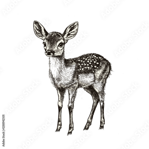 Antique style duiker, vintage wildlife illustration, trendy aquatic animal, black sketch, rodent print design, hand-drawn engraving, vector illustration, wildlife sketch art, classic nature drawings.