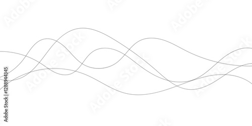 This image features a series of elegant, interconnected wavy lines against a pure white background.
