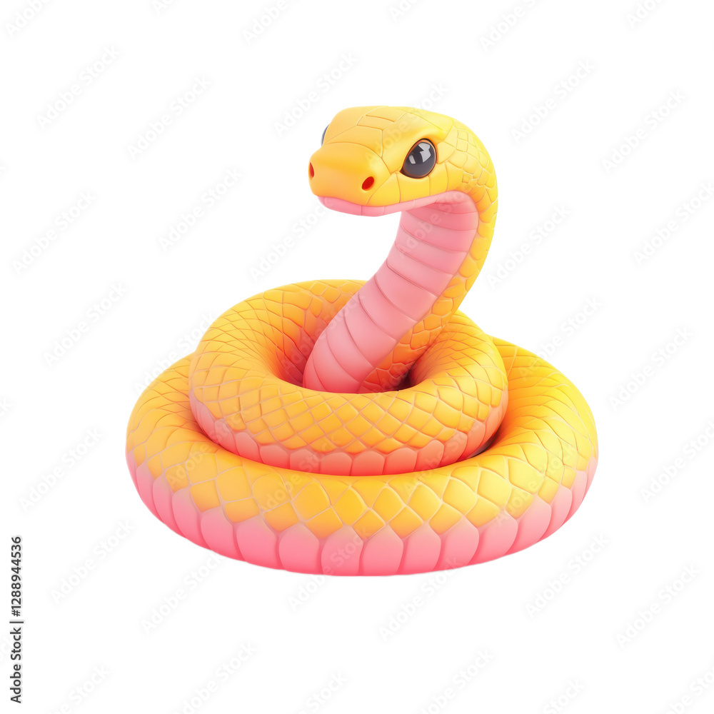 Fototapeta premium 3D vector icon of Rattlesnake isolated on transparency background