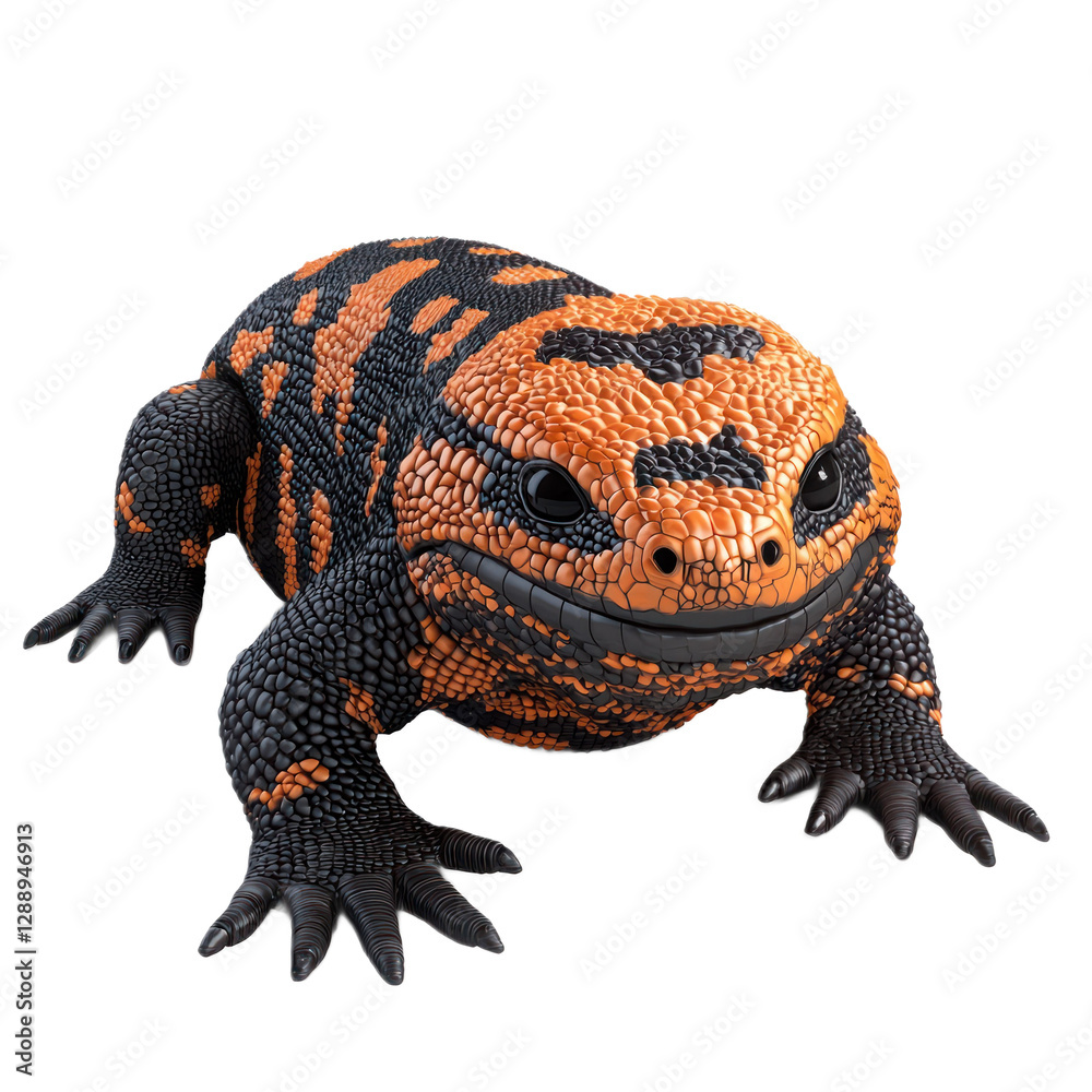 Obraz premium 3D vector icon of Gila monster isolated on transparency background