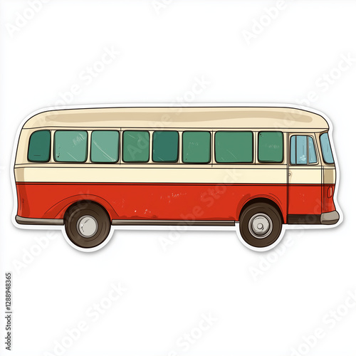 bus - kids illustration in sticker style. Ideal for use in educational materials, children's books, and creative designs