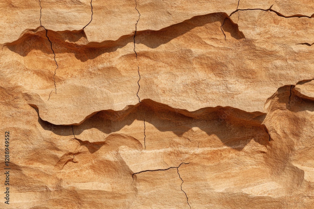 Fototapeta premium Natural rock texture features intricate lines and grooves in war