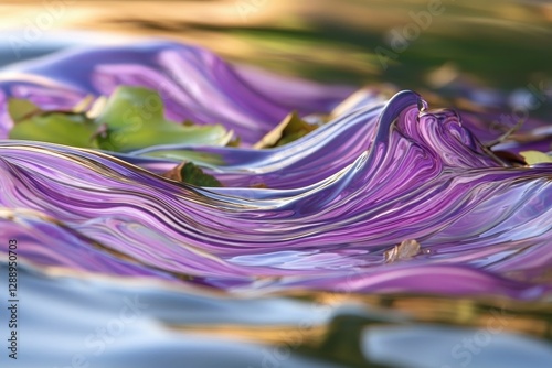Abstract purple liquid waves swirls reflections nature background