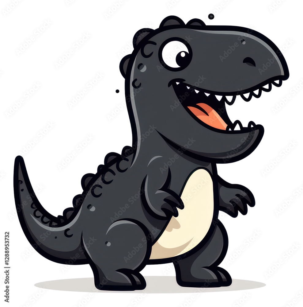 Fototapeta premium PNG Black dinosaur cartoon animal representation.