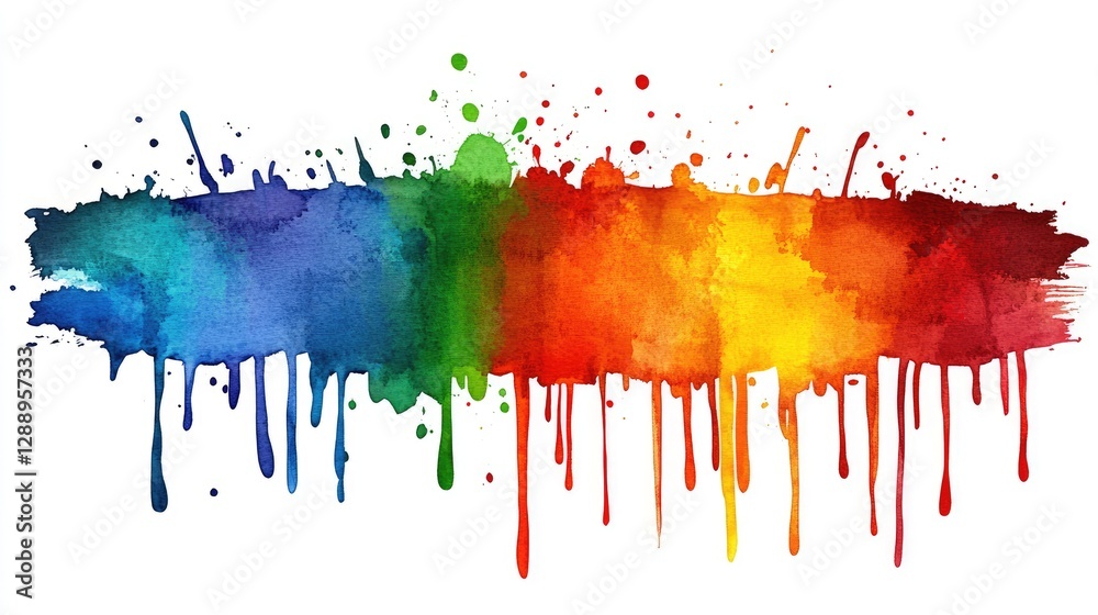 Fototapeta premium Colorful watercolor paint splash banner