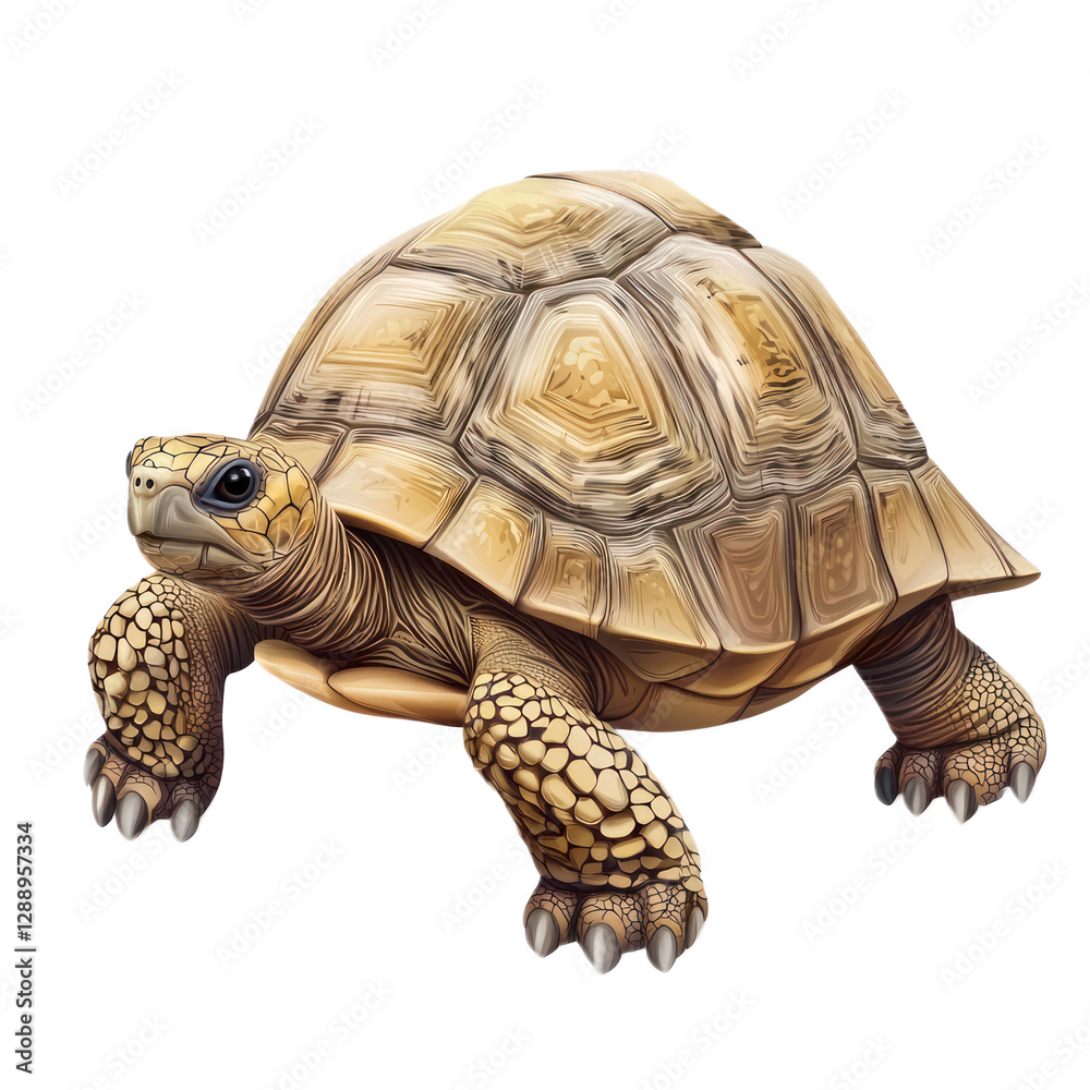 Fototapeta premium 3D vector icon of Russian tortoise isolated on transparency background