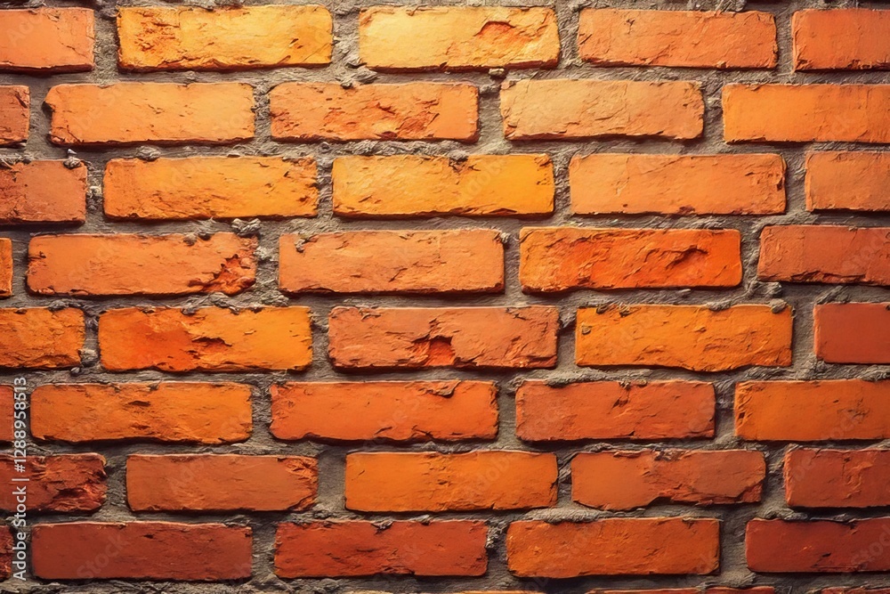 Obraz premium Warm Orange Brick Wall Texture Close Up