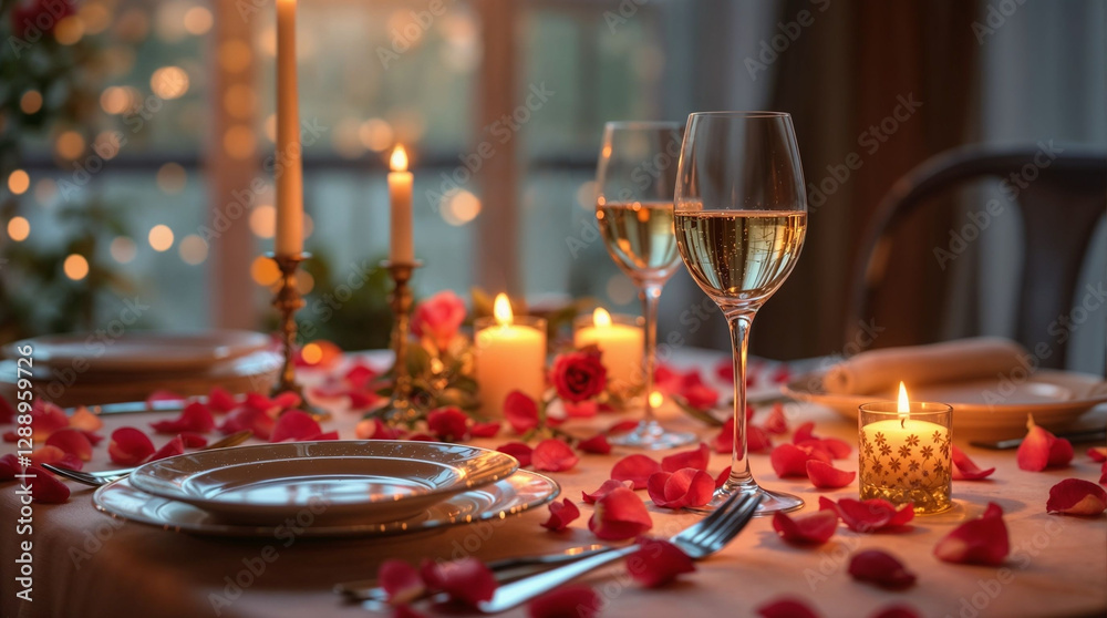 Romantic dinner date with candlelit table enjoying gourmet dishes, cozy atmosphere Romantic dinner date with candlelit table enjoying gourmet dishes, cozy atmosphere