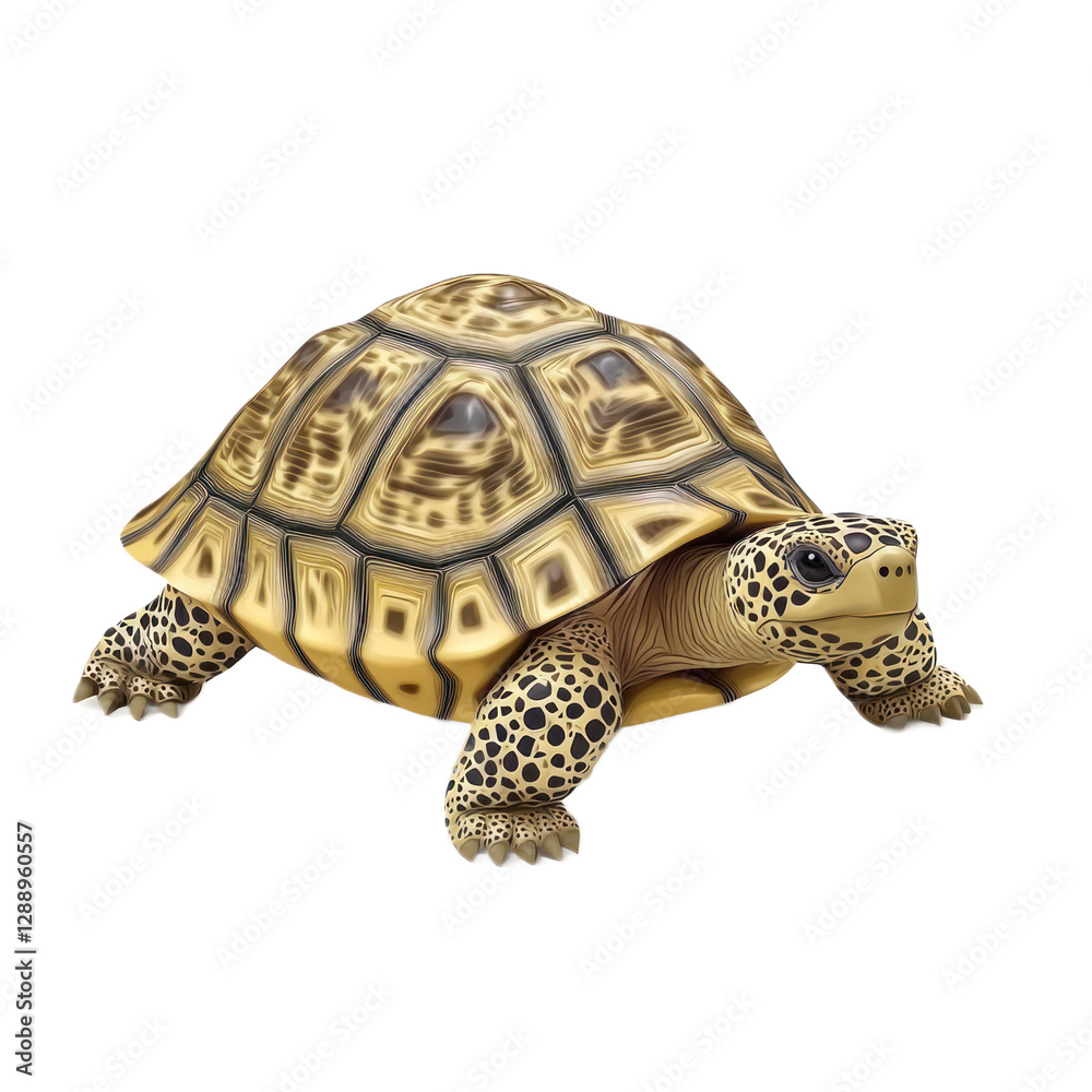 Obraz premium 3D vector icon of Star tortoise isolated on transparency background