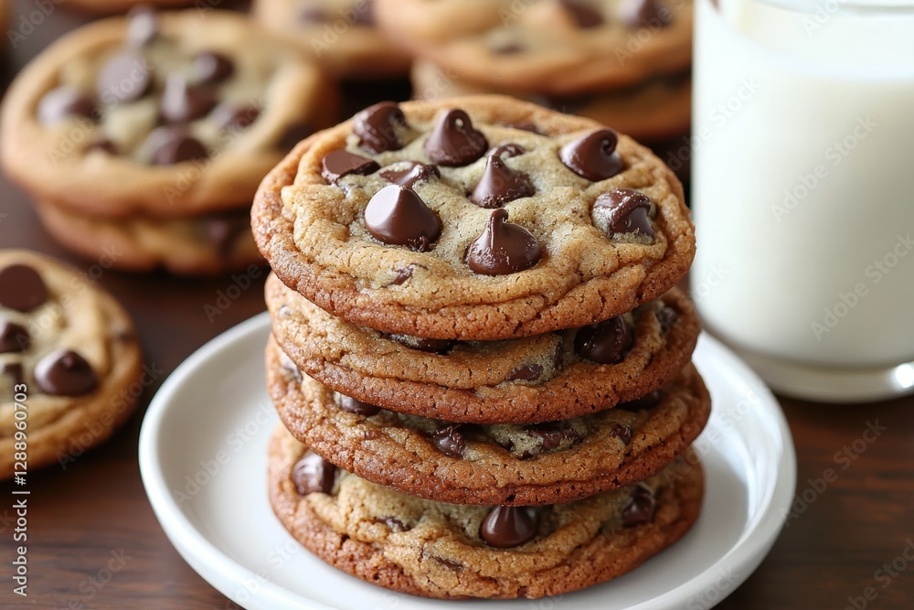 Warm and gooey chocolate chip cookies recipe home kitchen food photography cozy atmosphere close-up baking delight Warm and gooey chocolate chip cookies recipe home kitchen food photography cozy atmosphere close-up baking delight