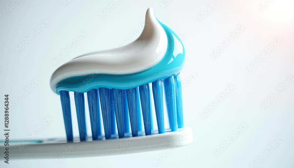 Close-up of a toothbrush with toothpaste Close-up of a toothbrush with toothpaste