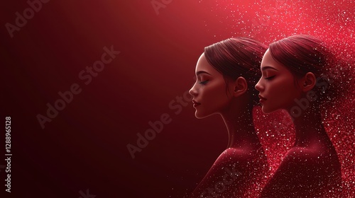 Twin Souls A Red Serene Digital Art