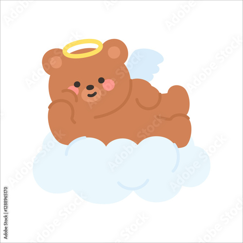 Angel Bear Lying on a Cloud