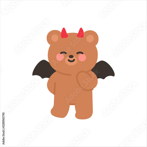 Devil Bear Smiling with One Hand on Its Chest