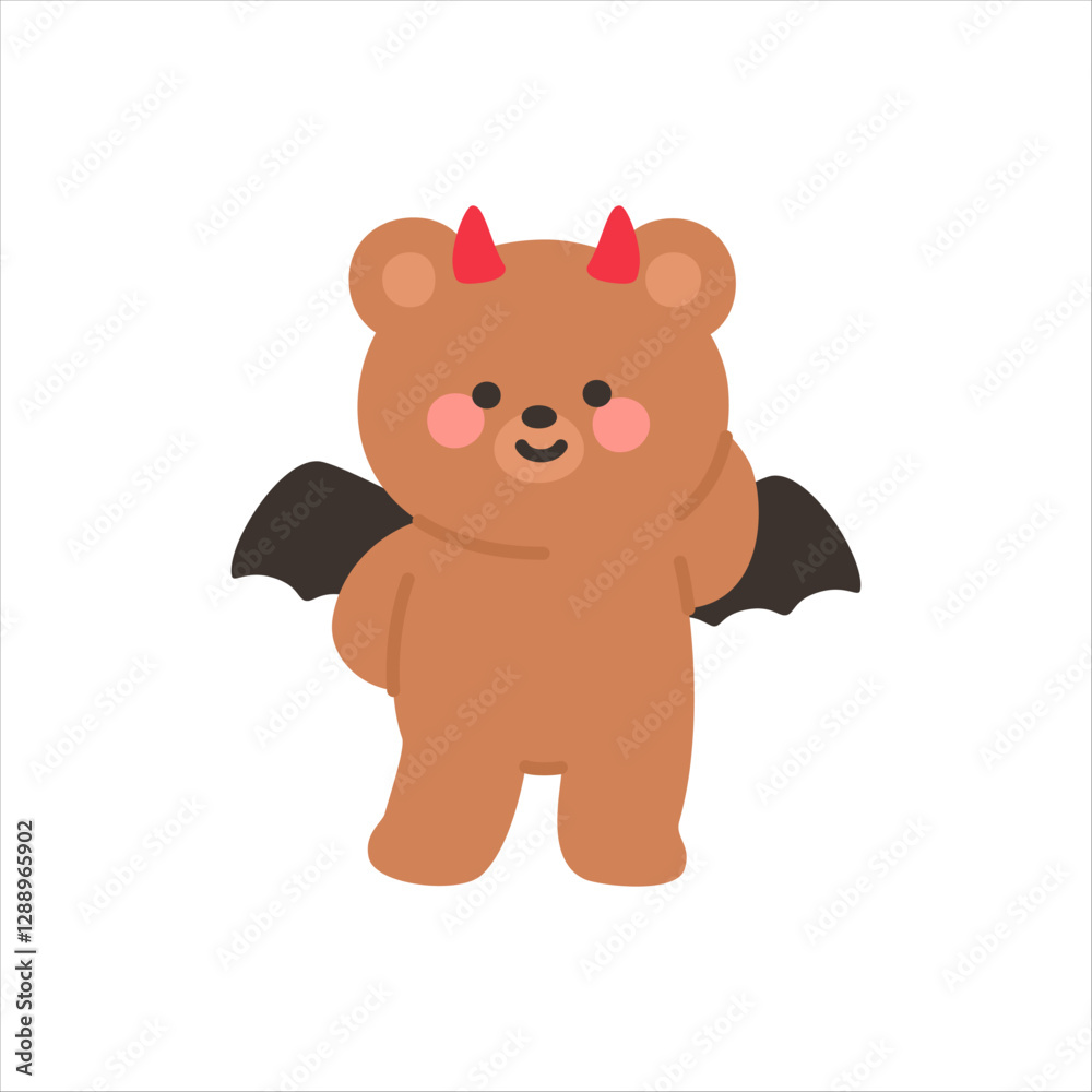 Obraz premium Devil Bear Standing Confidently with a Proud Expression