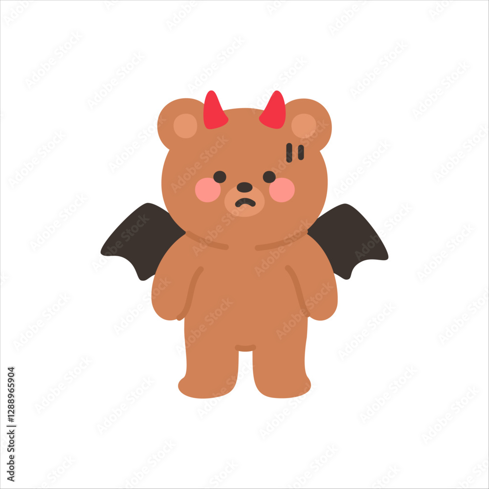 Obraz premium Devil Bear Looking Nervous