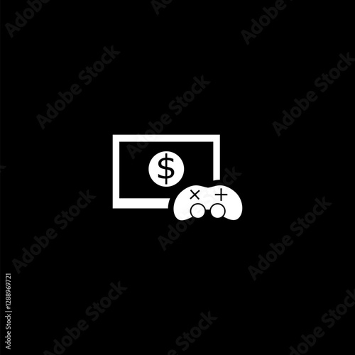 Money for games icon  isolated on black background