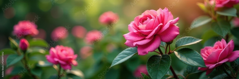 Descri??o do arbusto de flores rosas isolado no centro da imagem, folhas, flor, vegetal Descri??o do arbusto de flores rosas isolado no centro da imagem, folhas, flor, vegetal