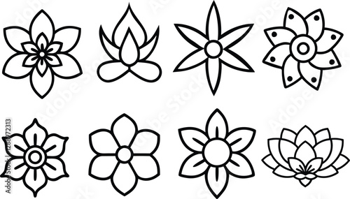 flowers icon set vector illustration