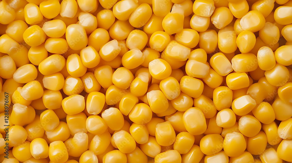 A vibrant close-up of golden corn kernels, showcasing their smooth texture and rich yellow color. A staple ingredient, perfect for culinary creations. A vibrant close-up of golden corn kernels, showcasing their smooth texture and rich yellow color. A staple ingredient, perfect for culinary creations.