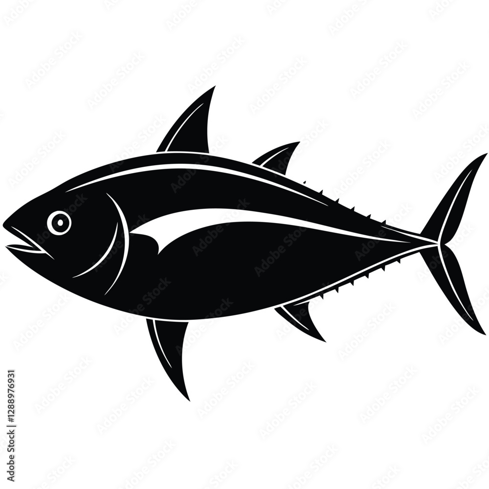 Obraz premium Blue vector fish illustration isolated on white
