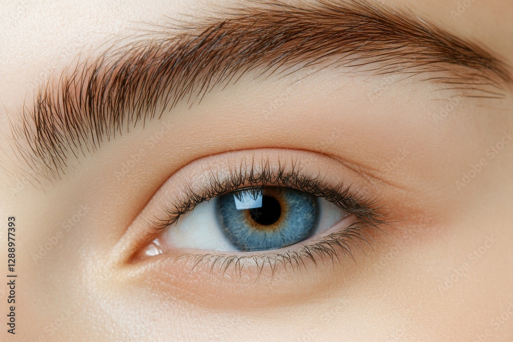 Obraz premium Brow Tinting. Beauty Care: Applying Tint for Eyebrow Perfection