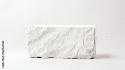 White stone block on a white background