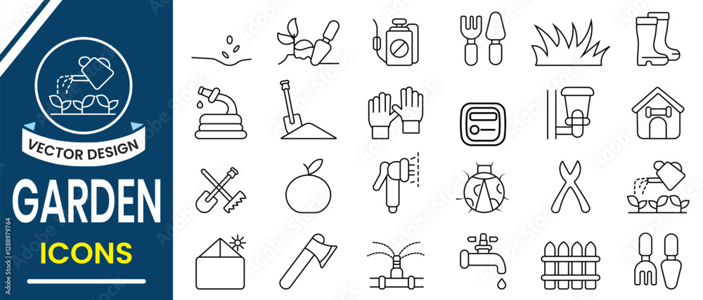 Εκτύπωση καμβά Gardening, agriculture and Farming icon symbol and sign