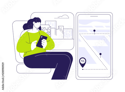 Smart bus app abstract concept vector illustration.